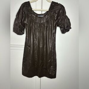 Darylk Brown Dress with Puff Sleeves size S
